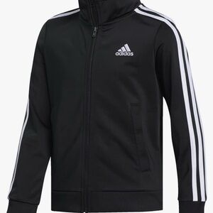 Adidas Kids Black Track Jacket with White Stripes 10-12